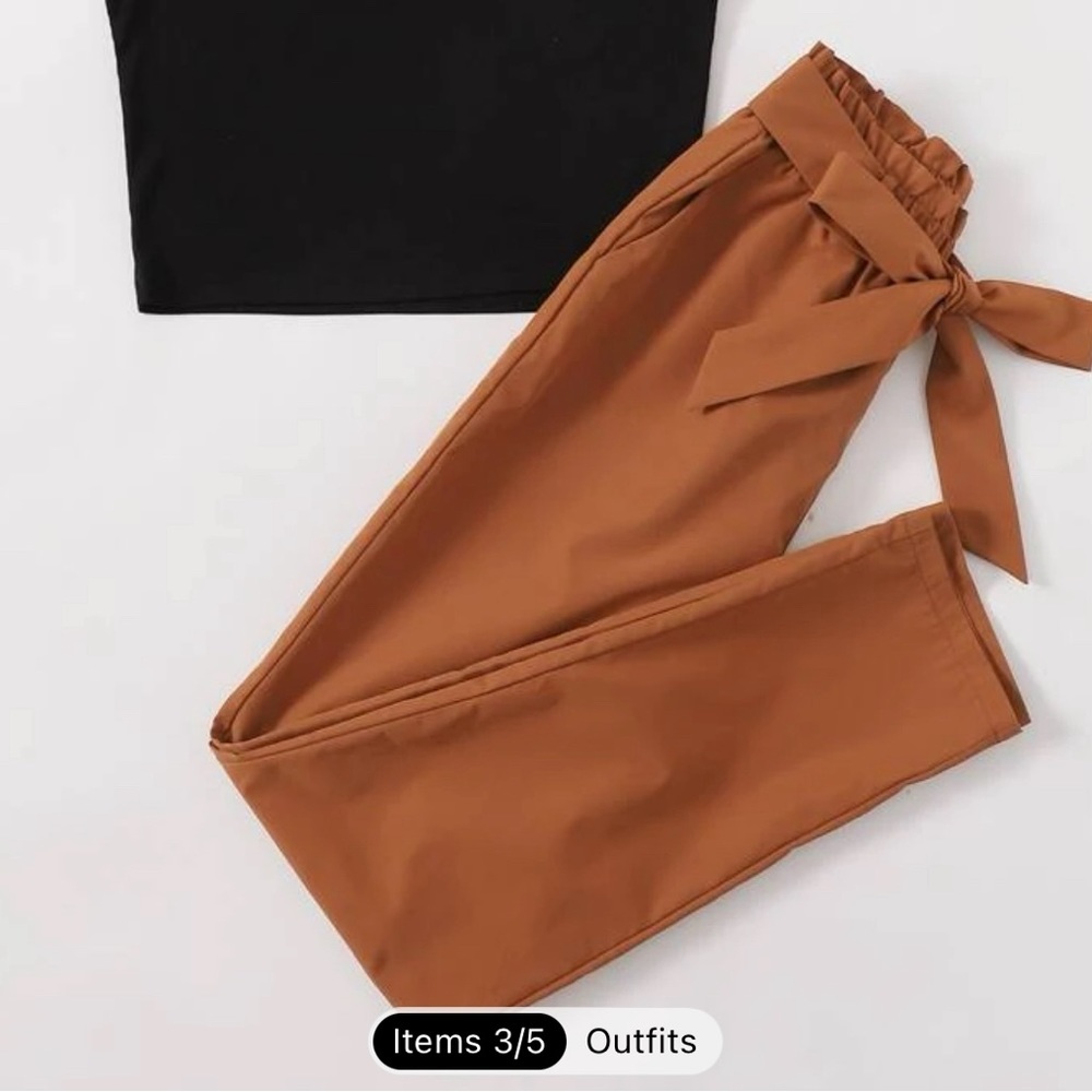 Shein small burnt orange high waisted straight legged pants